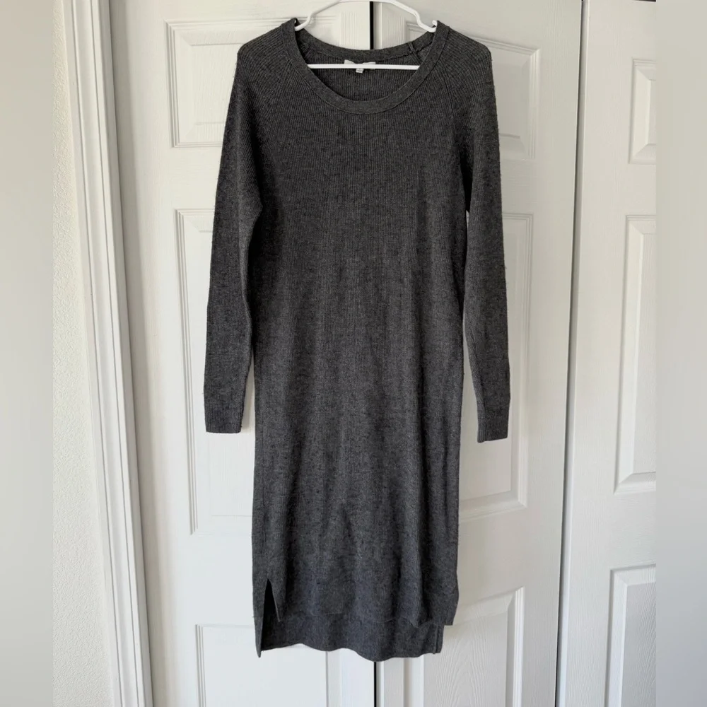 Madewell Side-Slit Sweater-Dress dark grey size small‎ - Picture 2 of 5